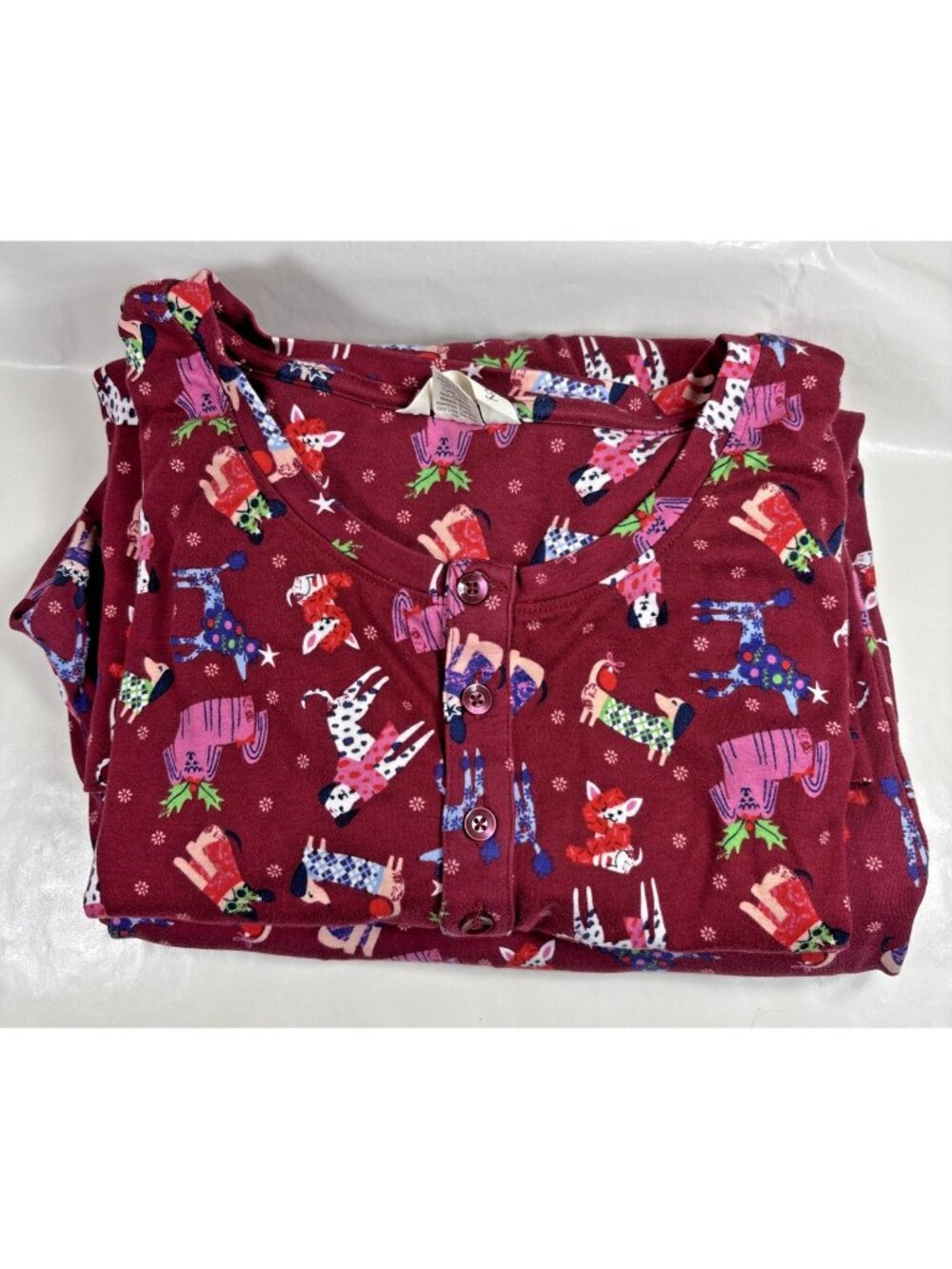 Vera Bradley Red Holiday Hounds 100% Cotton Pajama Set Size 2XL